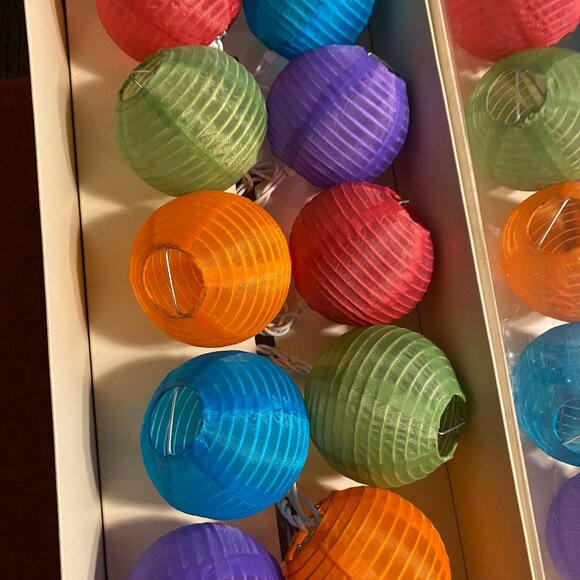 Pier 1 Imports Garden Party Lights – 2 sets of Multicolor Lantern String Lights - Picture 4 of 10